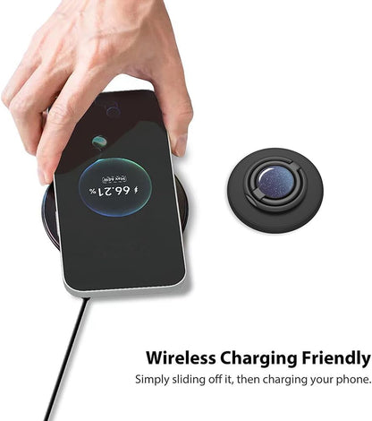 Magnetic Phone Grip Compatible with MagSafe, Magnetic Phone Ring Holder Finger Kickstand Wireless Charging Compatible, Double Cell Phone Rings Gripper Stand for MagSafe iPhone - Sparkle Blue