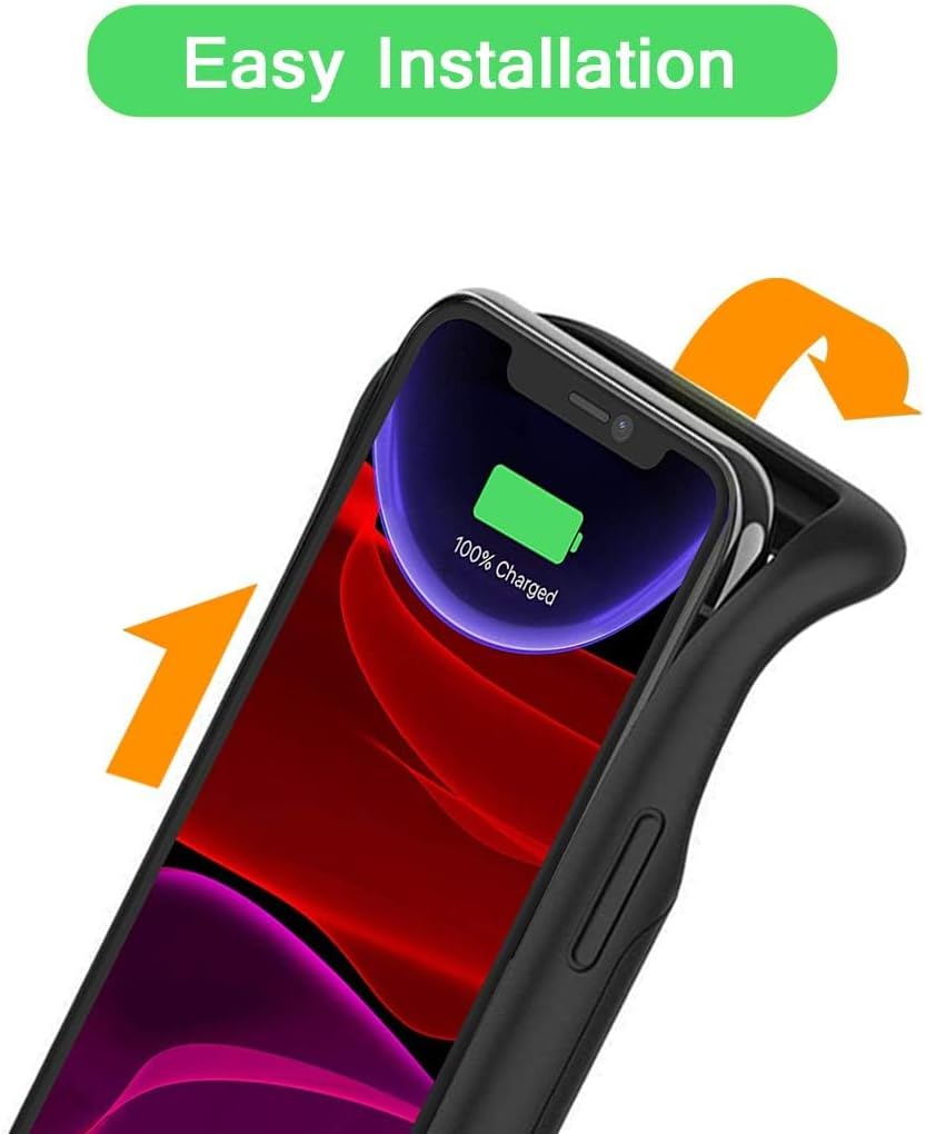 Battery Case for iPhone 11, 7000mAh Slim Portable Rechargeable Smart Protective Pack Cover Power Bank Charging Case Compatible with iPhone 11 (6.1 inch) Extended Battery Charger Cover(Black)