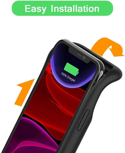 Battery Case for iPhone 11, 7000mAh Slim Portable Rechargeable Smart Protective Pack Cover Power Bank Charging Case Compatible with iPhone 11 (6.1 inch) Extended Battery Charger Cover(Black)