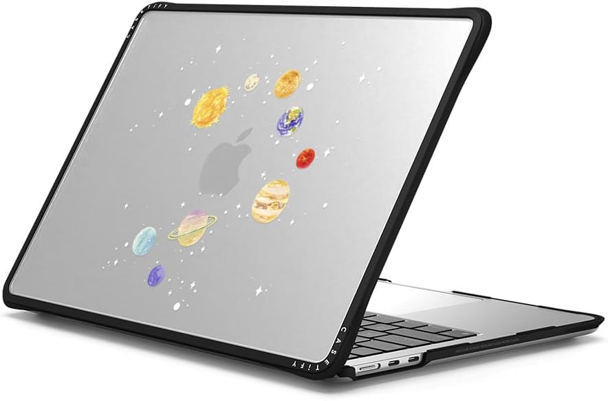 CASETiFY Impact MacBook Air 13.6" (M2-M4) Case [Cushioned Impact Corners/Scratch-Resistant/Anti-Slip Grip] - Solar System - Clear Black
