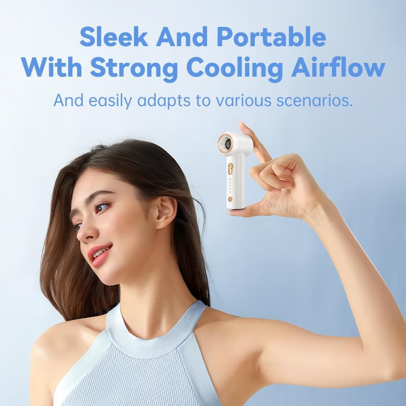 Portable Fan For Travel Mini: Small Pocket Handheld Personal Rechargeable Battery Operated USB High Speed Keeping Cool In Hot Weather Beach Gifts For Women (white)
