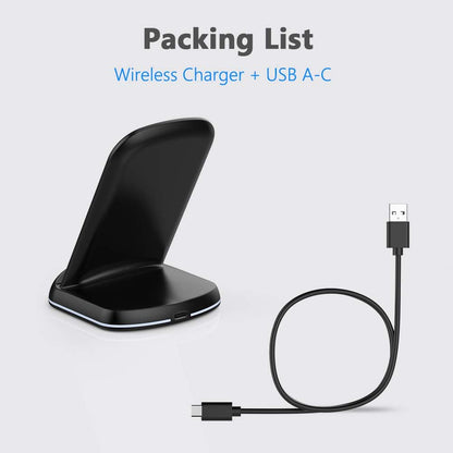 Yootech Wireless Charger,10W Max Wireless Charging Stand, Compatible with iPhone 17/17 Pro/17 Pro Max/Air/16e/16/16 Plus/16 Pro Max/15/14/13/SE 2022/12/11/X/8, Galaxy S25/S24/S23/S22(No AC Adapter)