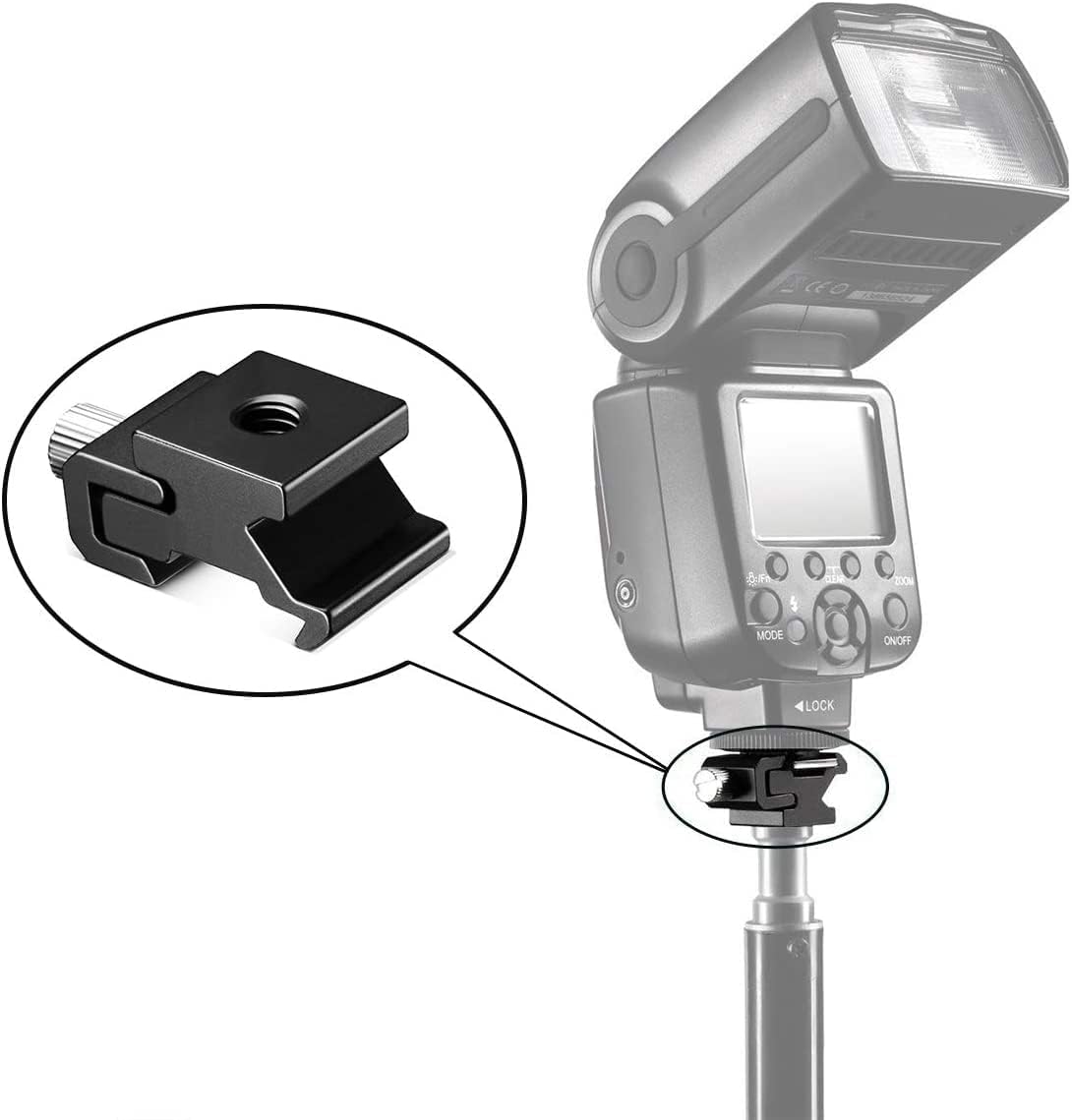 SLOW DOLPHIN 6 Pieces 1/4 Inch Hot Shoe Mount Adapter and 1/4"-20 Screw Thread Cold Shoe Flash Stand Adapter for DSLR Camera Rig, Camera Flash Shoe Mounts for Tripod