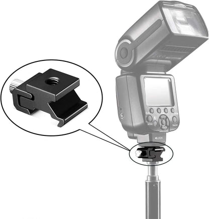 SLOW DOLPHIN 6 Pieces 1/4 Inch Hot Shoe Mount Adapter and 1/4"-20 Screw Thread Cold Shoe Flash Stand Adapter for DSLR Camera Rig, Camera Flash Shoe Mounts for Tripod