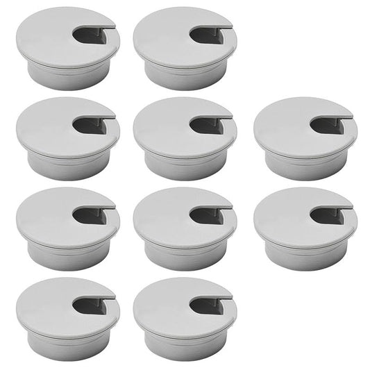 10 Pcs Desk Grommet 1-3/8" / 35 mm, Desk Cord Hole Cover, Cable Grommet ABS Plastic, Desk Hole Grommet for Home & Office Pc, Detachable Cable Cord Organizer-Light Grey