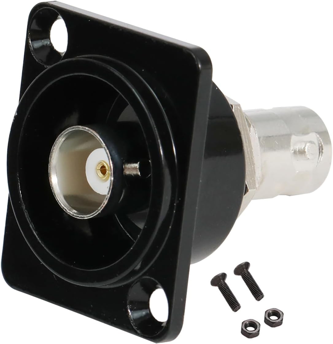 PENGLIN BNC Panel Mount Connector, D-Type BNC Pass-Through Connector, BNC Female to Female Chassis Socket for Surveillance Video Custom Communication