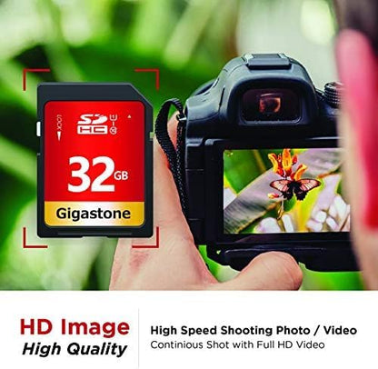 GIGASTONE 32GB SD Card 50-Pack UHS-I U1 Class 10 SDHC Memory Card High-Speed Full HD Video Compatible with Canon Digital Camera, SPYPOINT TACTACAM WOSPORTS Trail Camera, with 50 Mini Cases