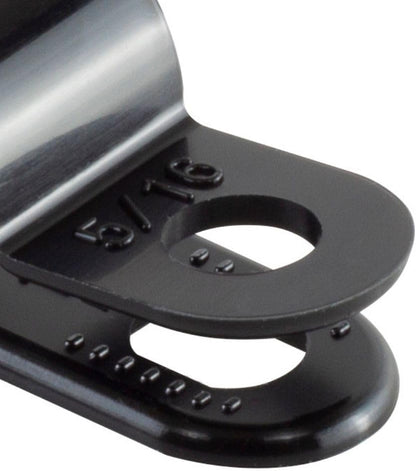 GTSE Black Nylon Plastic Cable Clamps, 5/16" Screw Mounts for Cable, Rope, Tube Management, 100 Pack