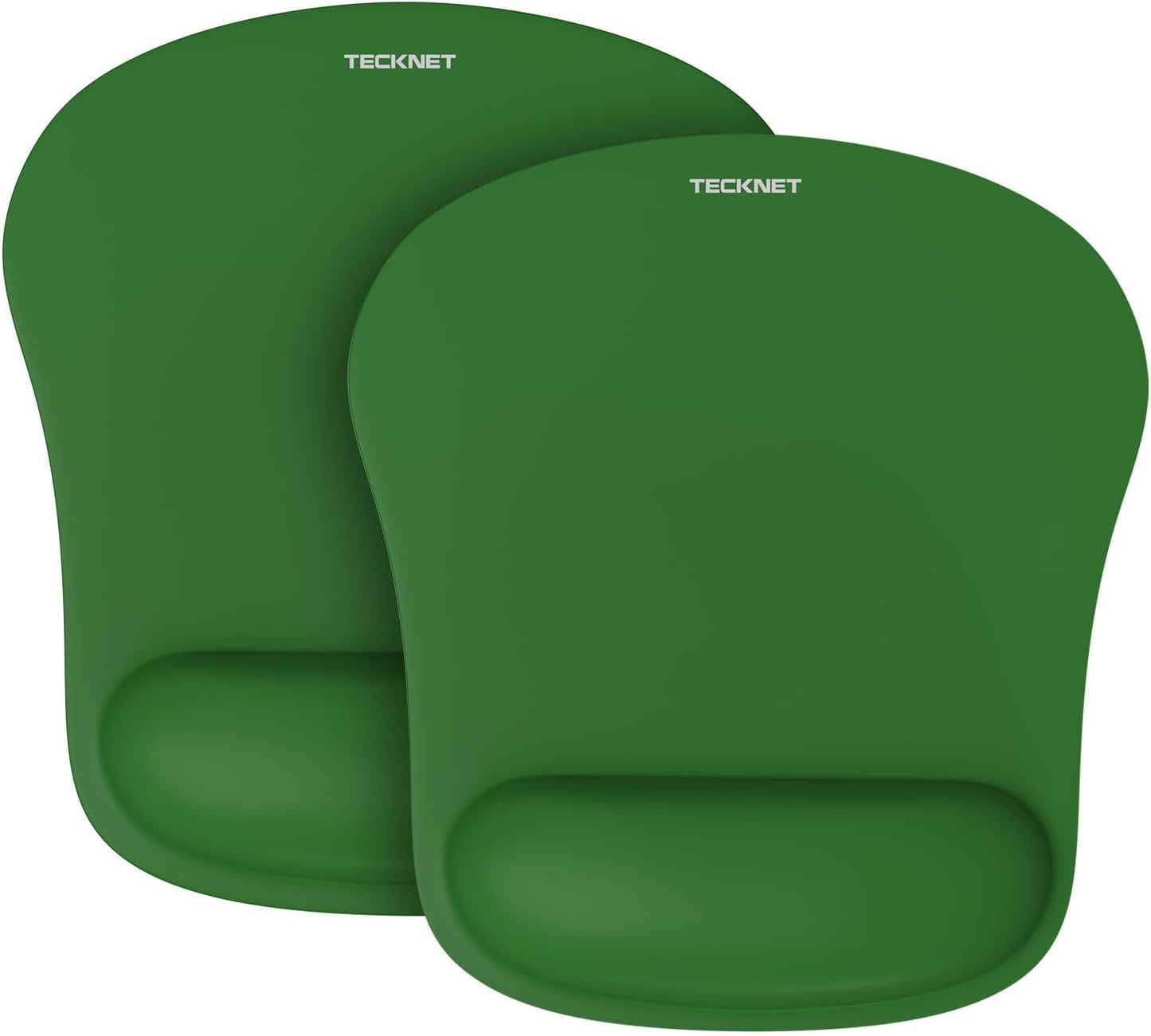TECKNET 2 Pack Mouse Pad with Wrist Support, Ergonomic Gaming Mouse Pad Pain Relief, Portable Comfortable Mousepad for Computer, Laptop, Office, Home Non-Slip Base, Waterproof Surface - Green