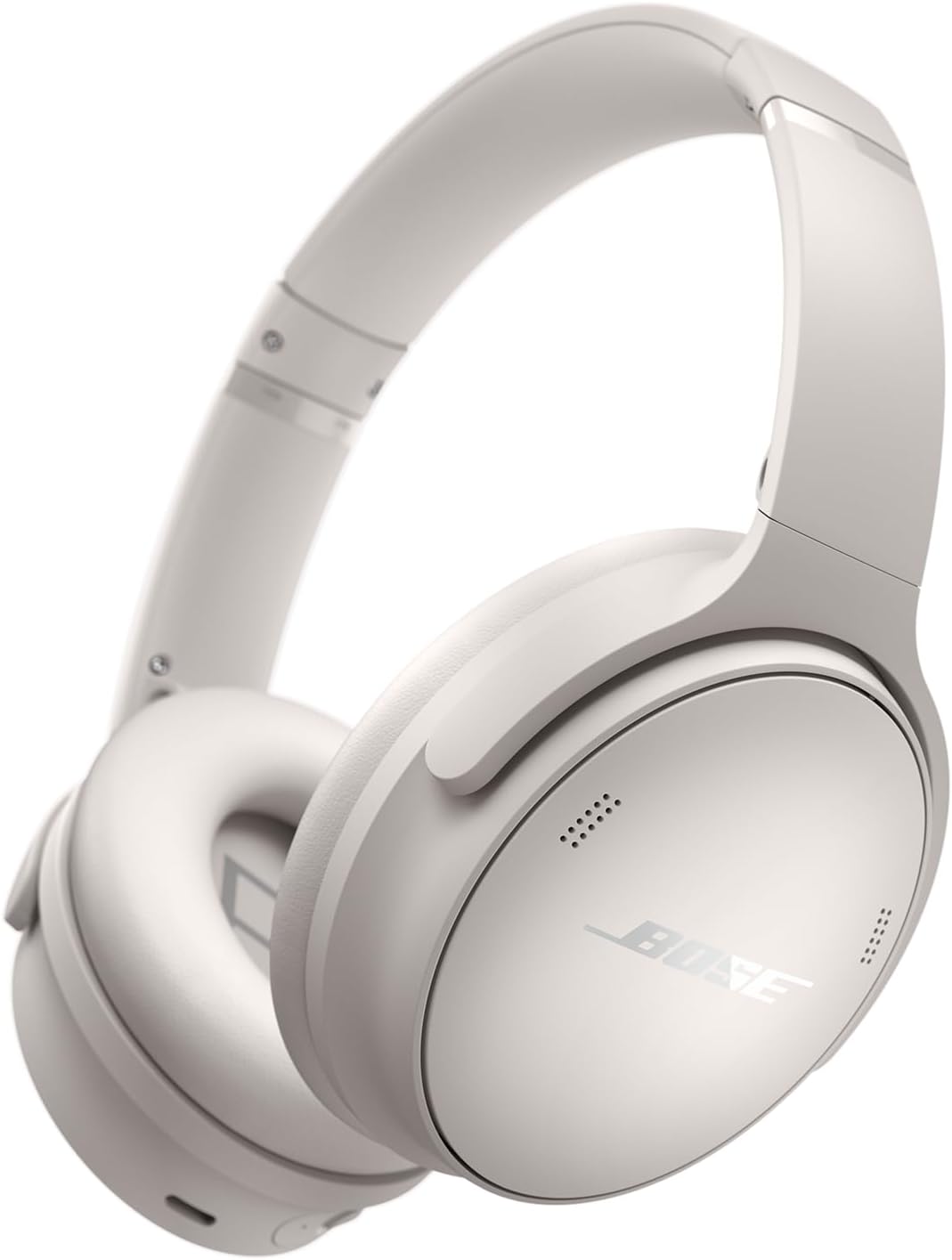Bose QuietComfort Bluetooth Headphones, Wireless Headphones with Active Over Ear Noise Cancelling and Mic, Deep Bass, Up to 24 Hours of Playtime, White Smoke