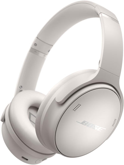 Bose QuietComfort Bluetooth Headphones, Wireless Headphones with Active Over Ear Noise Cancelling and Mic, Deep Bass, Up to 24 Hours of Playtime, White Smoke