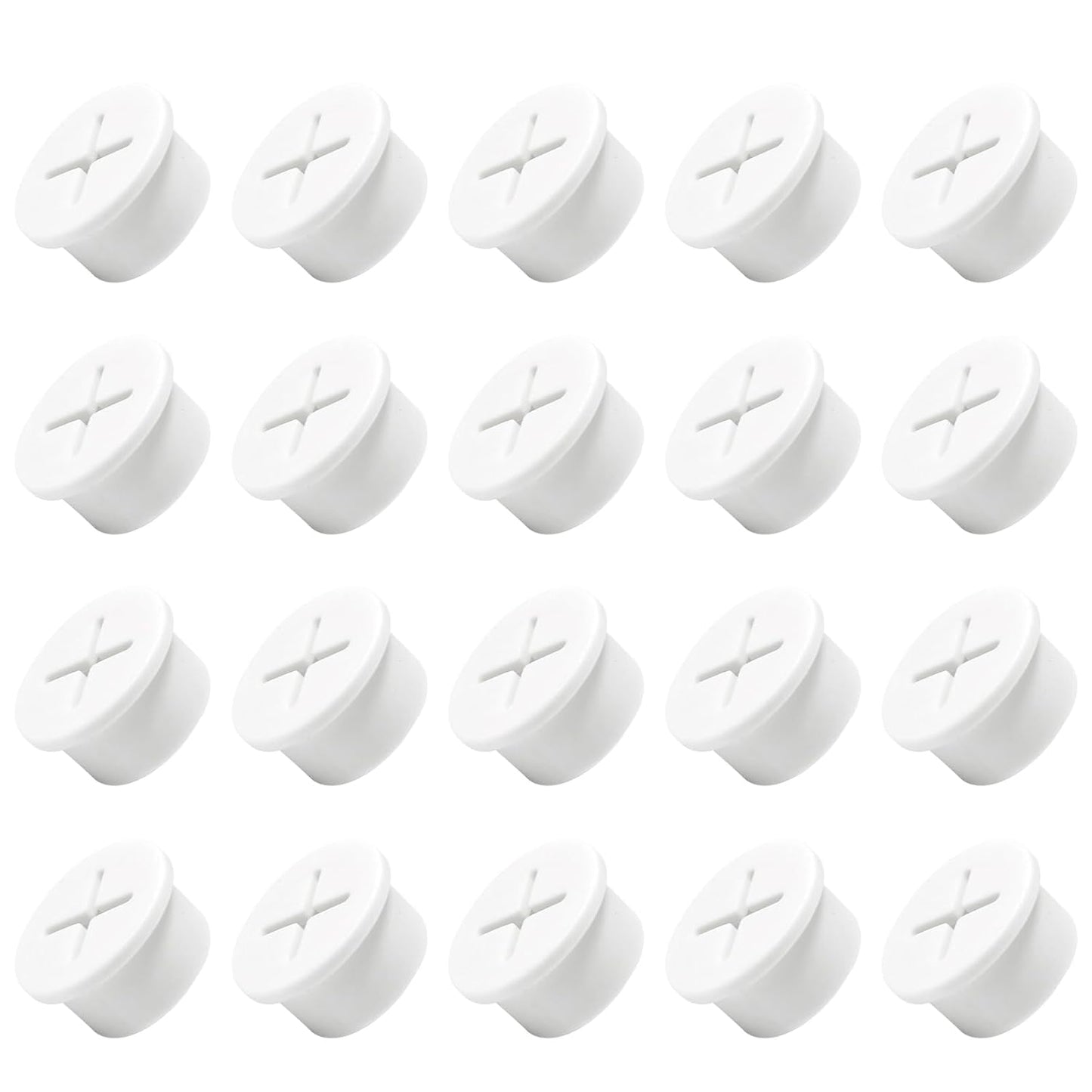 20Pcs Desk Grommet, 3/4" (20mm) White Silicone Cord Hole Cover, Flexible Rubber Wire Grommets, Wall Grommets for Cables Management, Table, Countertop, Cabinets and Furnitures Wire Organizer