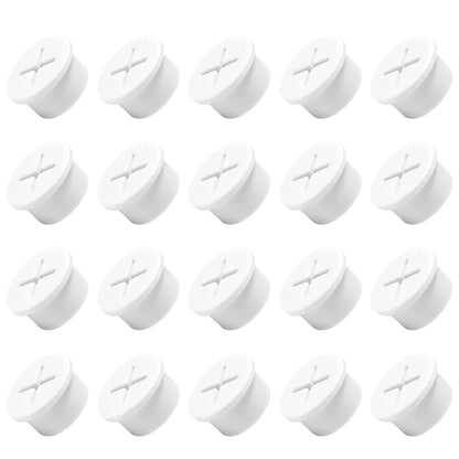 20Pcs Desk Grommet, 3/4" (20mm) White Silicone Cord Hole Cover, Flexible Rubber Wire Grommets, Wall Grommets for Cables Management, Table, Countertop, Cabinets and Furnitures Wire Organizer