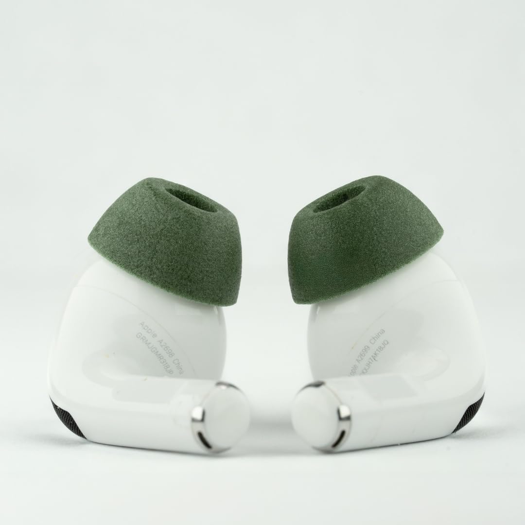 Comply TrueGrip MAX | Premium Memory Foam Replacement Earbud Tips for Apple AirPods Pro 1 & 2 | Long Lasting Comfort, MAX Durability, Secure Fit, Superior Noise Isolation| Green (Medium) (3 Pairs)