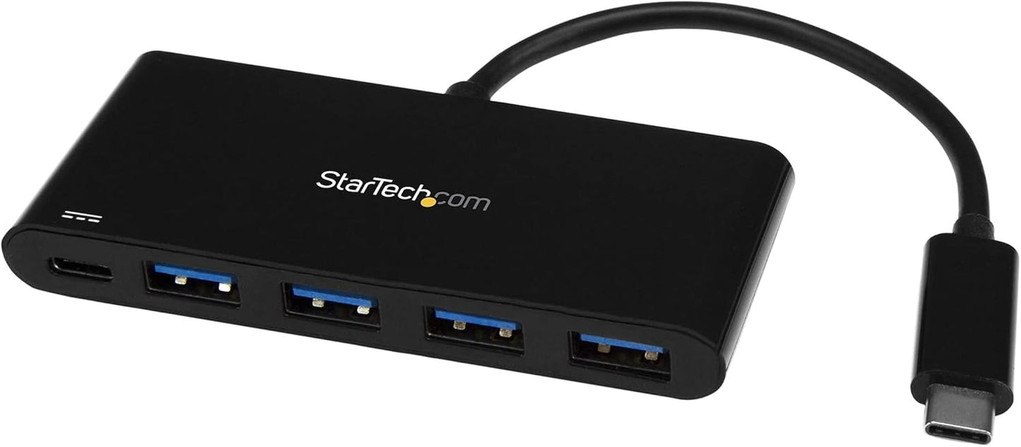 StarTech.com 4 Port USB C Hub with 4 USB Type-A Ports (USB 3.0 SuperSpeed) - 60W Power Delivery Passthrough Charging - USB 3.0 (5Gbps) Laptop Hub Adapter - MacBook, Dell (HB30C4AFPD)