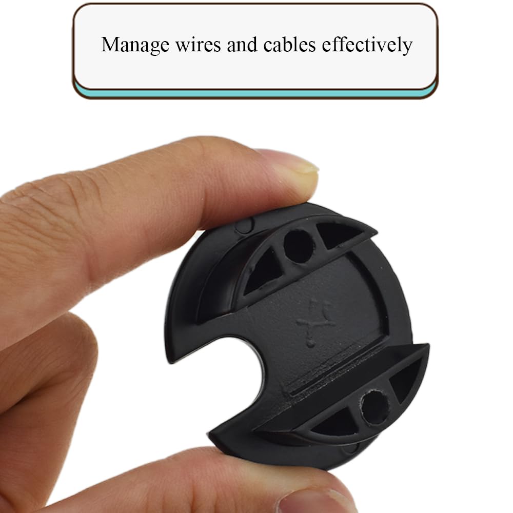 HAHIYO 2Pcs 1.38Inch/35mm Black Zinc Alloy Desk Grommet Wire Grommet Cable Management Cord Hole Cover Desk Wire Hole Insert Wire Organizer for Computer Office Home School Equipment Systems