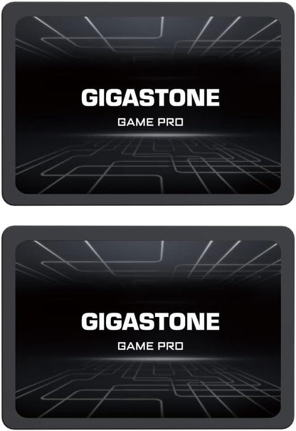 Gigastone SATA SSD 128GB (2-Pack) 2.5 inch SSD 510MB/s Upgrade Laptop PC Memory and Storage PS4 HDD Replacement 2.5" Internal Solid State Hard Drives SATA III SLC Cache 3D NAND Game Pro Performance
