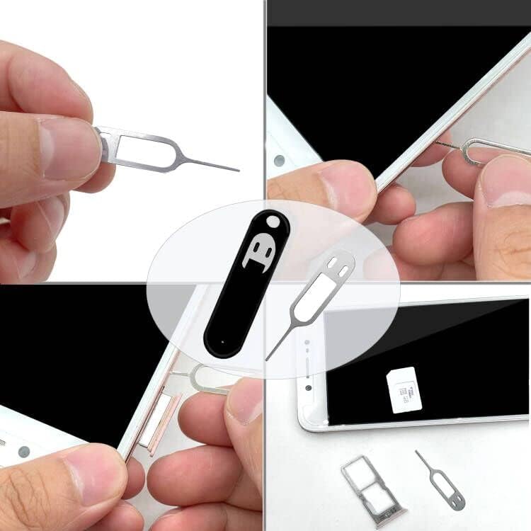 6 Pack SIM Card Removal Tool, Sim Card Tray Opening Tool Eject Pins Needle Opener Ejector Compatible with All iPhone Apple iPad HTC Samsung Galaxy Cell Phone Smartphone Watchchain Link Remover, Black
