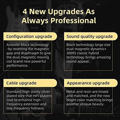 KZ ZSN PRO X in-Ear Earbud Headphones with Mic Dual Driver 1BA+1DD Hybrid Wired Earbuds Earphones Compatible with Android, iPhone, iPad, Laptops, MP3 and Most 3.5mm Interface (Black with Mic)