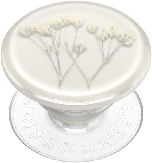 PopSockets: Phone Grip with Expanding Kickstand, Adhesive Grip - Pressed Flower Baby's Breath