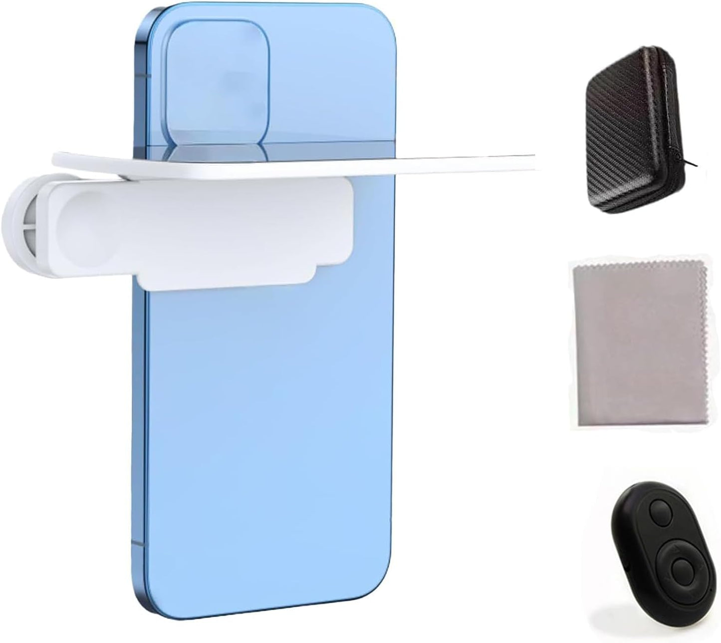 Mirror Effect Lens - Capture Stunning Reflections Instantly, Mirror for Phone to Use Back Camera, Reflection Mirrors for iPhone with Adjustable Hd Glass (White)