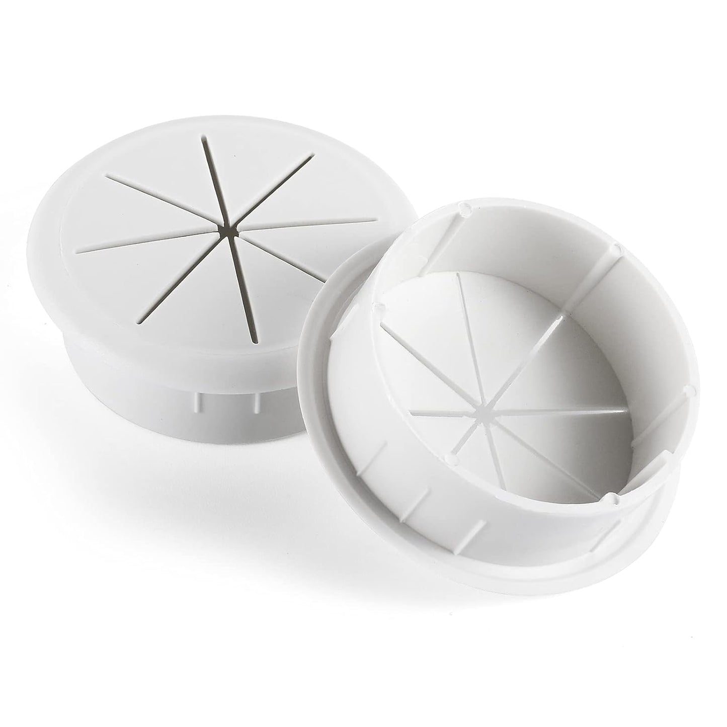 HYCC 2 Pack 2-3/8 Inch Flexible Desk Grommet,Organize Wires and Cables on Office Equipment, Computer Components, Entertainment Systems Effectively - Color: White