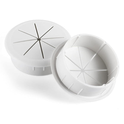 HYCC 2 Pack 2-3/8 Inch Flexible Desk Grommet,Organize Wires and Cables on Office Equipment, Computer Components, Entertainment Systems Effectively - Color: White