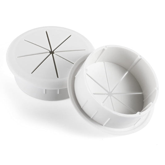 HYCC 5 Pack 2-3/8 Inch Flexible Desk Grommet,Organize Wires and Cables on Office Equipment, Computer Components, Entertainment Systems Effectively - Color: White