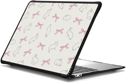 CASETiFY Impact MacBook Air 13" (M1/Intel) Case [Cushioned Impact Corners/Scratch-Resistant/Anti-Slip Grip] - Rabbit Ribbon - Clear Black