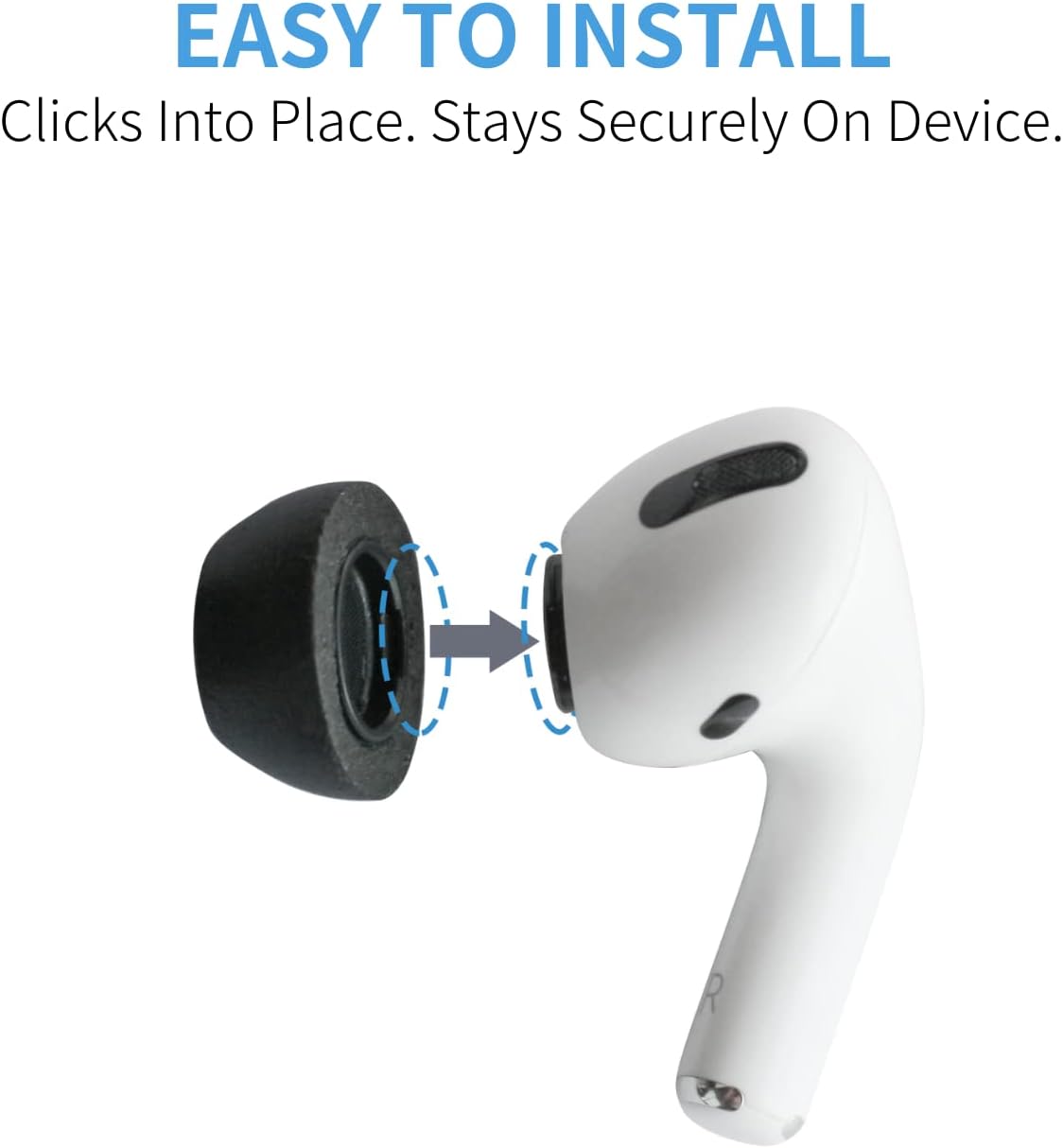 Comply Memory Foam Replacement Earbud Tips for Apple AirPods Pro 1 & 2 | Ultimate Comfort, Secure Fit, Superior Noise Isolation | Anti Slip, Prevent From Falling Out | Black, Medium (3 Pairs)