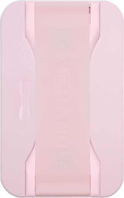 LoveHandle PRO MagSafe Compatible Magnetic Phone Grip w/Kickstand - Mount, Strap and Stand for Smartphone and Tablet - MagSafe Ring Included - Fits All Devices - Light Pink