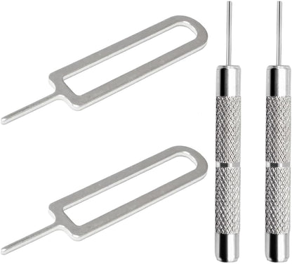 4 Pcs SIM Card Removal Openning Tool Tray Eject Pins Needle Opener Ejector Compatible with All iPhone Apple iPad HTC Samsung Galaxy Cell Phone Smartphone Watchchain Link Remover (Style D)