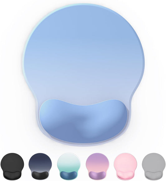 Ergonomic Mouse Pad Wrist Support, Comfortable Mouse Pad Wrist Rest, Relieve Wrist Pain Gel Mouse pad, Non-Slip Rubber Base Mousepad for Laptop, Computer(Gradient Blue)