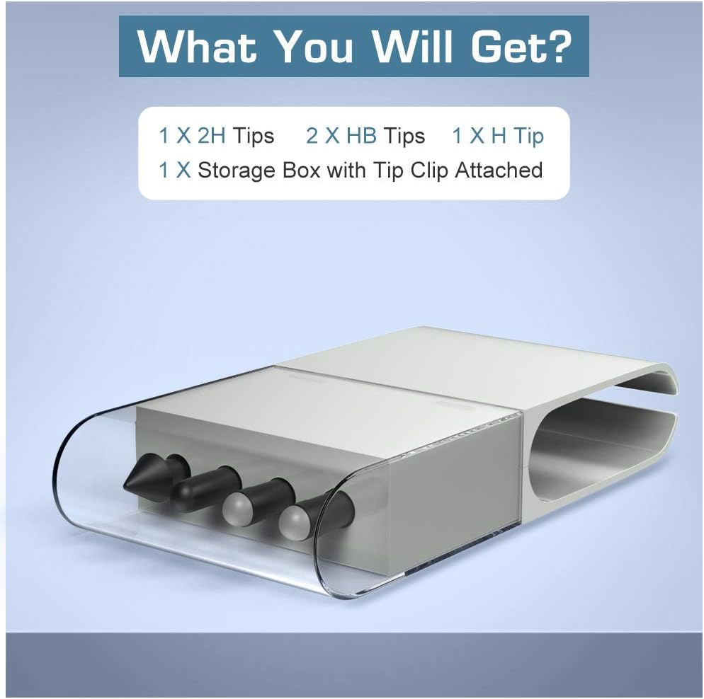 MoKo Pen Tips for Surface Pen Set of 4 (HB/HB/2H/H), Surface Pen Tip Replacement Kit Compatible with Surface Pro 2017 Pen (Model 1776)/Surface Pro 4 Pen, Original Pen Nibs Refill for Stylus Pen