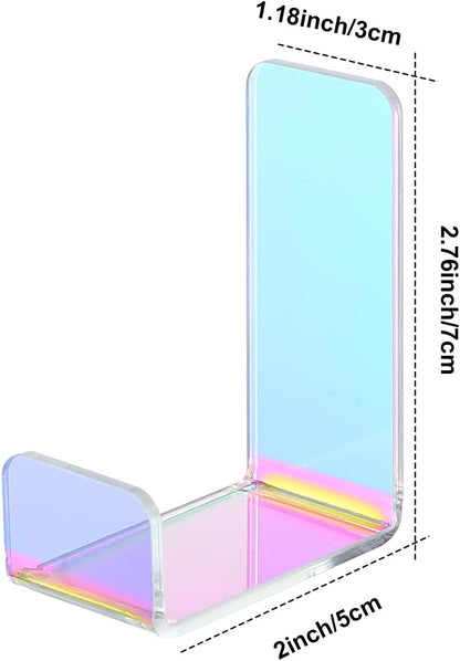 Weewooday 4 Pieces Headphone Hanger Holder Desk Adhesive Headphone Hook Wall Mount Headset Stand Acrylic Holder with Glues for General Purpose Game Earphone(Colorful)