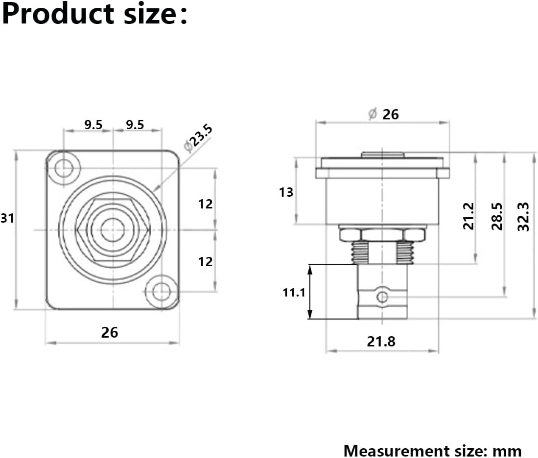 PENGLIN 5PCS BNC D Series Panel-Mount Connector, Coaxial BNC Female to Female Extension Coupler for CCTV Security Camera System