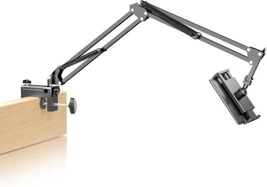 Metal Tablet Holder for Kindle Reading in Bed, Easy Adjust Hands Free Lazy Arm Mount for Kindle Accessories, Gifts for Readers