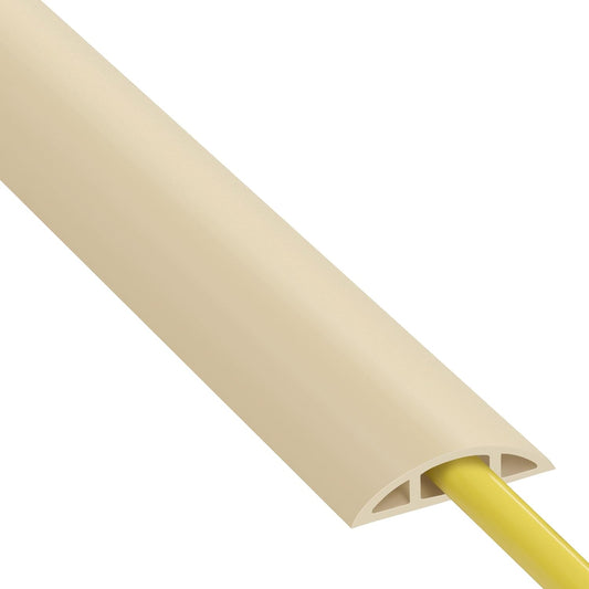 ZhiYo 4ft Cord Hider Floor for 1 Small Wire, Soft PVC Cord Covers for Wires on Floor, Wire Cover to Hide Power Cords, Cable Cover Protect Cords, Cable Cavity: W0.47in x H0.28in Ivory Beige