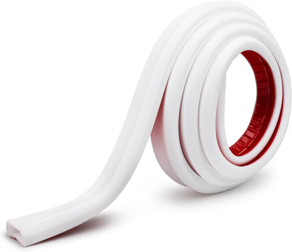 Rubber Bond TV Cord Hider Cable Protector - Strong Self Adhesive Wall Cord Cover Cable Hider - Low Profile Cable Management Wall Cord Concealer Cable Raceway (White, 6 Feet)