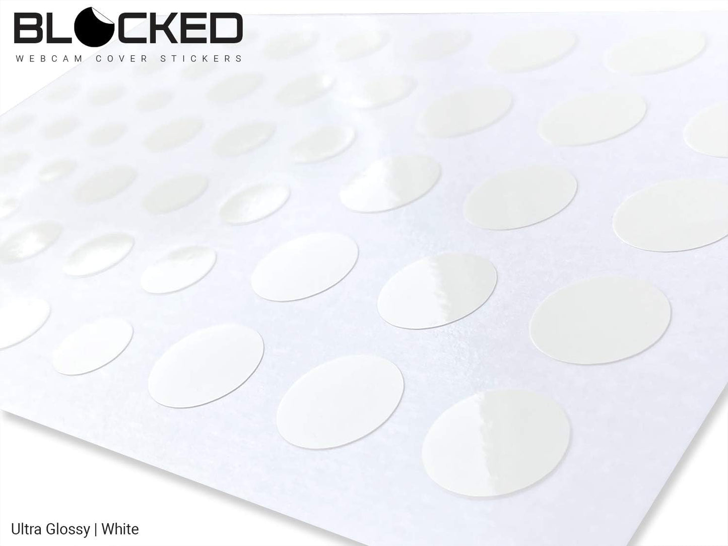 Stackable Webcam/Camera Vinyl Covers | 57 Low-Tack Restickable Webcam Sticker | Multiple Sizes | White 57-Pack (Ultra Glossy)