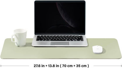 Cork Desk Mat - Dual-Sided Desk Pad for Office and Home - Desk Organization and Accessories - Ideal for Large Mouse Pad and Desk Mats on Top of Desks(Light Green,27.6"x 13.8")