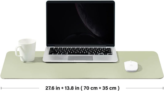 Cork Desk Mat - Dual-Sided Desk Pad for Office and Home - Desk Organization and Accessories - Ideal for Large Mouse Pad and Desk Mats on Top of Desks(Light Green,27.6"x 13.8")