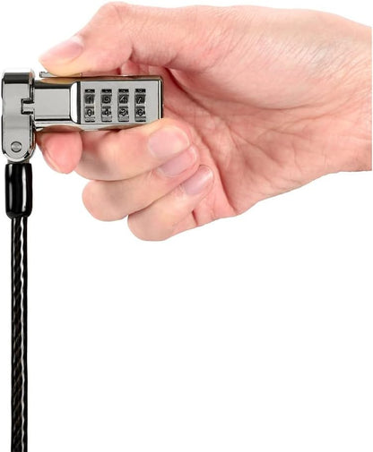 Kensington Universal 3-in-1 Combination Laptop Lock, Computer Security Locking Cable - Resettable Version (K62316WW), Black