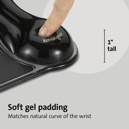 Kensington Duo Gel Wave Mouse Pad & Wrist Rest - Black,Medium (K62413WW)