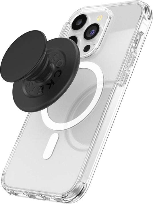 PopSockets Phone Grip for MagSafe with Kickstand, Magnetic Stand, Swappable Top, Secure Hold for iPhone MagSafe Cases, Phone & Tablet Grip - Black