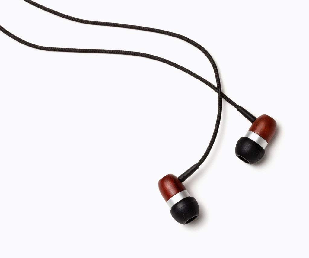 Symphonized Premium Wooden Earphones Wired (3.5mm Jack) Deep Bass Sound, 3D Sound, Microphone Volume Control, 90% Noise Cancelling for Type C Devices. Earphones for Android