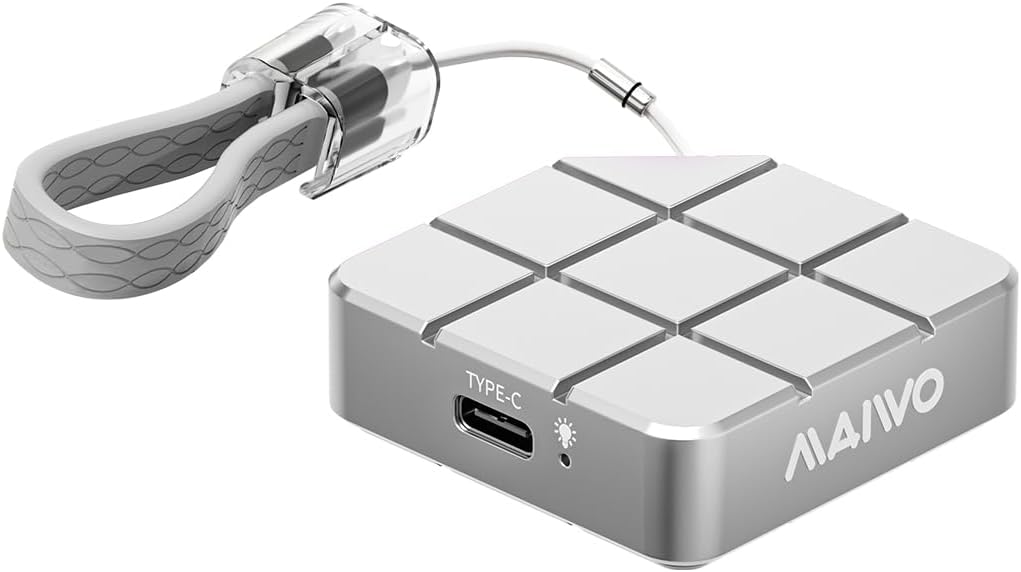 MAIWO 1TB Portable External Solid State Drive Build-in M.2 2230 PCIe NVMe SSD, USB C 3.2 Up to 1050MB/s, Mini Cute PSSD for iPhone 15 16 Pro Max MacBook Pro Air, Aluminum (Silver)