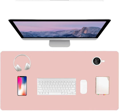 PU Leather Desk Pad Protector Gaming Mouse Pad Non Slip Desk Mat for Keyboard and Mouse Waterproof Desk Writing Pad for Office and Home Desk Accessories(Pink, 47.2 * 17.7)
