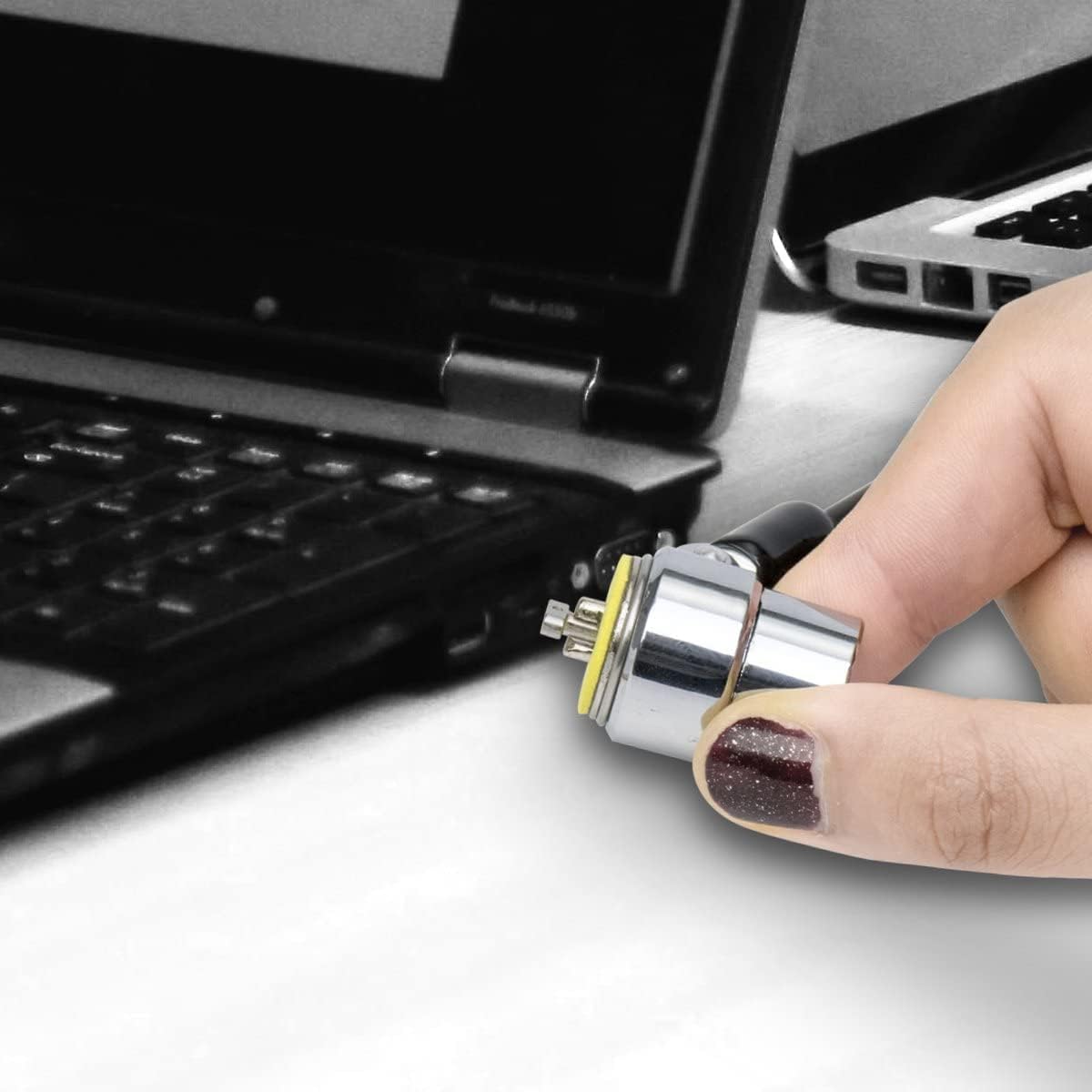 I3C Laptop Cable Lock Hardware Security Cable Lock Anti Theft Retractable Lock with Anchor Plate for Tablet Laptop Notebooks Smartphone and Other Electronic Products