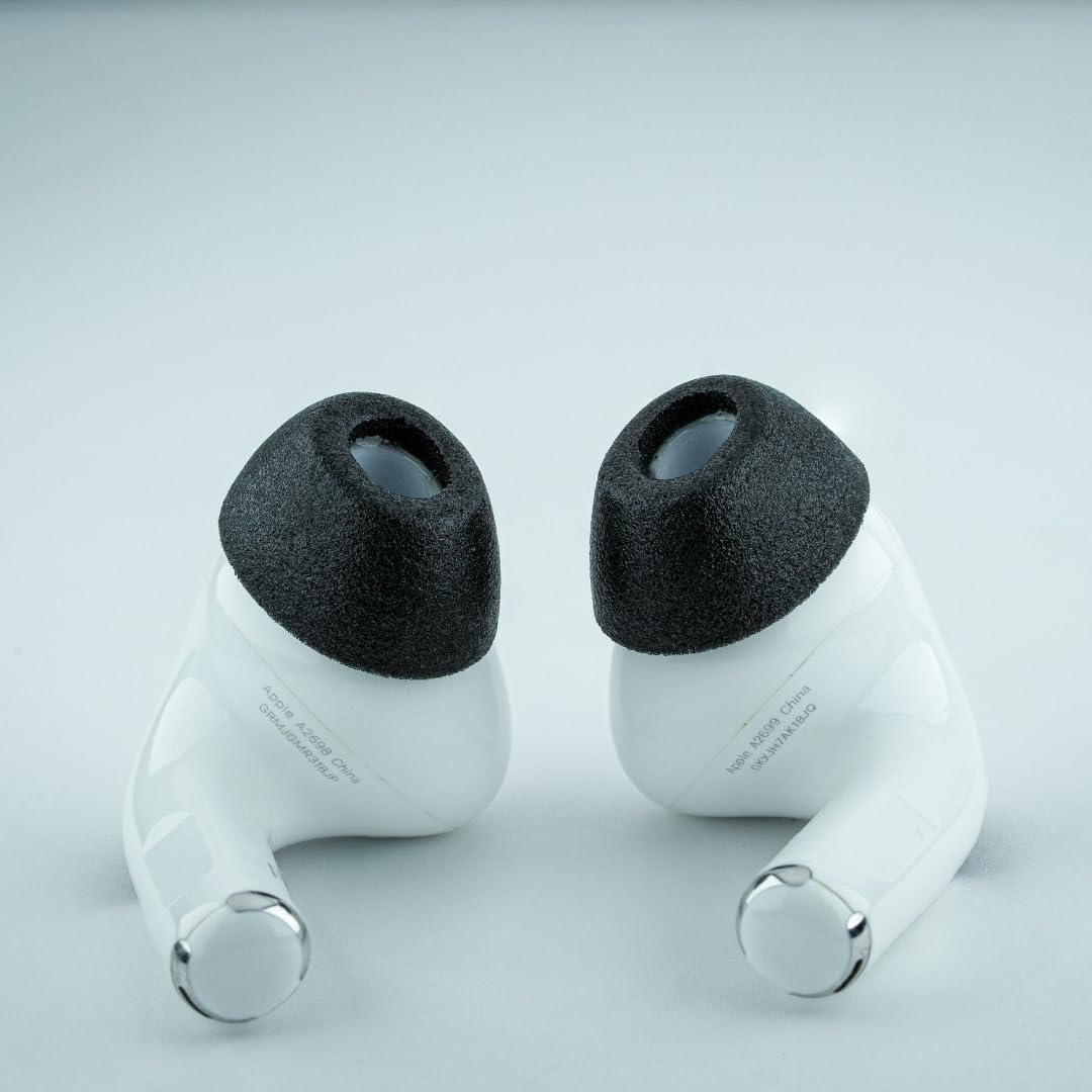 Comply TrueGrip MAX | Premium Memory Foam Replacement Earbud Tips for Apple AirPods Pro 1 & 2 | Long Lasting Comfort, Extreme Durability, Secure Fit, Superior Noise Isolation| Black (Small) (1 Pair)